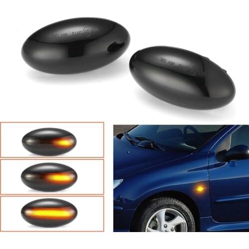 Amber LED Dynamic Turn Signal Side Marker Light Blinker For Peugeot 307 206 407 107 For Citroen C1 C2 C3 C5 C6 Jumpy Car Styling