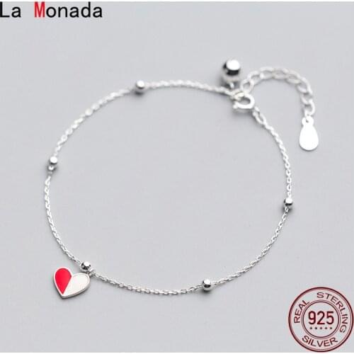 La Monada Heart Fine Silver 925 Jewelry Bracelet Female Woman Chain Minimalist Bracelets For Women Silver 925 Sterling
