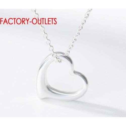 Authentic 925 Sterling Silver Heart Shape Pendant Necklace For Women Girls Chain Necklaces Silver 925 Jewelry Newest Fashion