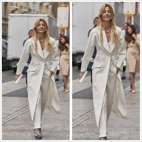 2 Pieces Evening Dresses Long Sleeve V Neck Jumpsuits Prom Gowns Formal Runway Fashion Red Carpet Dress For Wedding Women