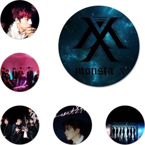 Cute monsta x Icons Pins Badge Decoration Brooches Metal Badges For Backpack Decoration 58mm
