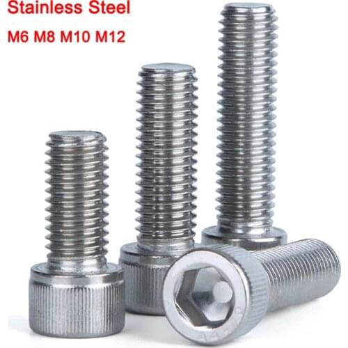 1-5Pcs 316 Stainless Steel DIN912 Inner Hexagon Socket Screws Cup Cap Allen Head Bolts M6 M8 M10 M12