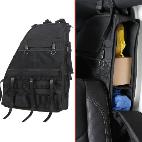 1Pcs Canva Black Interior Car Left Side Door Anti-roll Storage Tactical Bag Installed Tools Fit For Jeep Wrangler 2007-2017