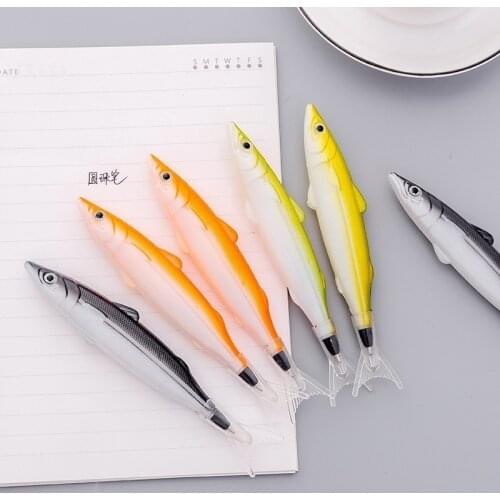 1PCS Creative Lovely Fish modelling Pen Peculiar Shape Lovely Stationery Ballpoint Pen Automatic Refillable Ballpen Bullet 5mm