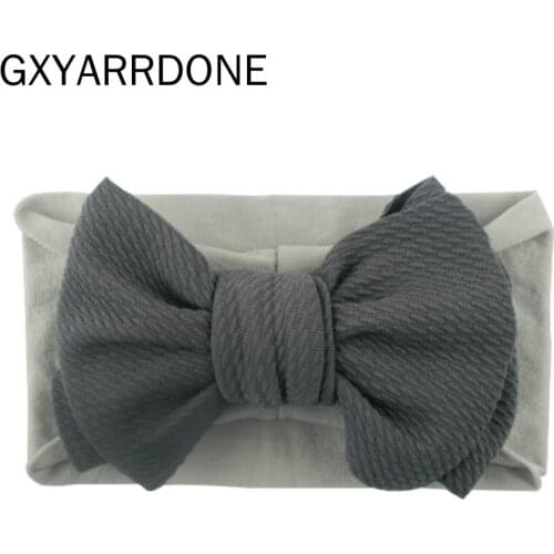 10pc 2019 Girls Kid Baby Bow Knot Nylon Hairband Headband Stretch Turban Big Bowknot Head Wrap Photo Props Hair Accessories