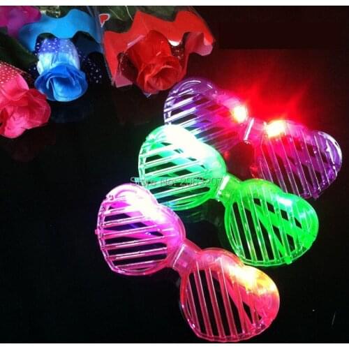 120pcs LED Shutter Heart Shape Eye Glasses Party Light Up Novelty Gift LED Flashing Glasses Party Supply