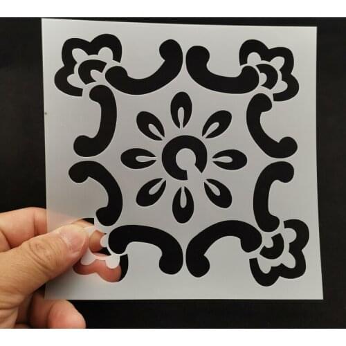 15*15 Vintage flower Layering Stencils Spray stencil DIY Scrapbook photo album Decorative Embossing DIY Card Crafts