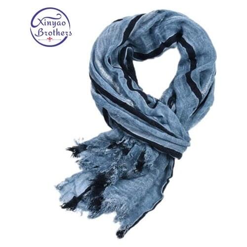 2019 European Unisex Style Winter Scarf Cotton Wrinkle Stripe long mens scarves shawl fashion gold glitter men scarf