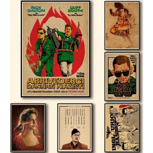22 Designs Quentin Movie Inglourious Basterds Kraftpaper Poster HomeDecal Painting Wall Sticker for Coffee House Bar