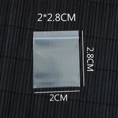 2x2.8cm Wholesale 100Pcs/lot Transparent Hermetic Bag Ziplock Plastic Gift Packaging Bags For Jewelry