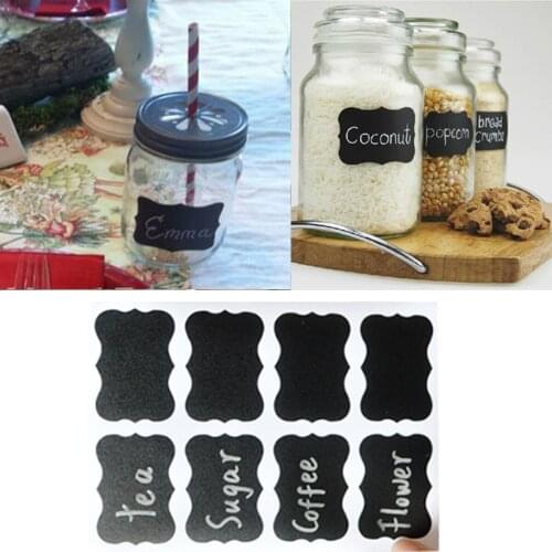 48pcs/Set Classification Label Multi-Purpose Reusable Written And Removed Black Sticker For Home Office Bakeries Coffee Shop