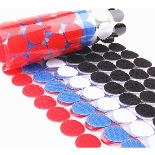 495pairs10mm Multicolor Adhesive Fastener Tape Dots Sticky Hook and Loop Magic Sticker Double Sided Round Strong Self-Adhesive