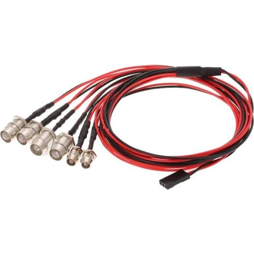 6 LED Light Kit 2 White 2 Red 2 Blue for 1/10 1/8 Traxxas HSP SCX10 D90 HPI RC Car