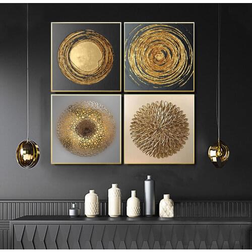 Abstract Gold Luxury Posters Nordic Canvas Art Painting Home Decor Wall Art Retro Print Living Room Vintage Minimalist Picture