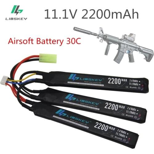 Limskey Lipo 3S Battery 11.1V 2200mAh 30C MAX 60 W Mini Tamiya Plug Airsoft Gun Model For Remote Control Toys BB Gun