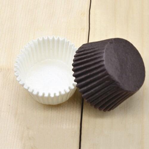 White Brown Muffin Cupcake Cups Lined With Wrapping Paper 100 Pieces Of Cake Decoration Supplies Kitchen Baking Supplies