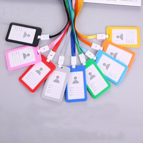 Business Bank Credit Card Holder ID Card Holders Cover Work Badge Identity Name Tag Neck Strap Card Case Kids Bus Card Cover