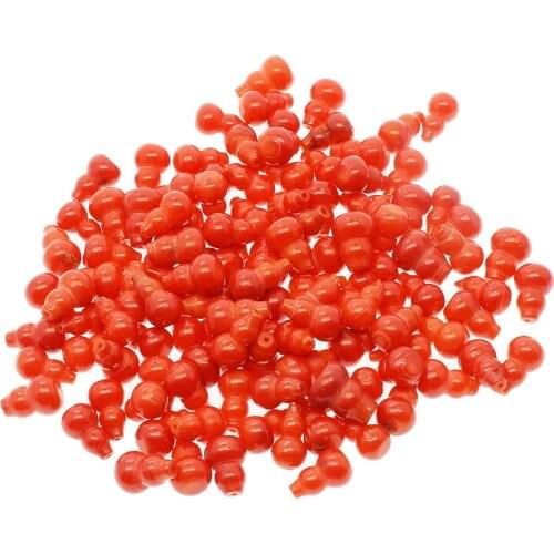 5pcs/pack Natural Sea Bamboo Coral Bead Gourd Red Coral loose Beads for women Jewelry Making DIY Bracelet Necklace Accessories