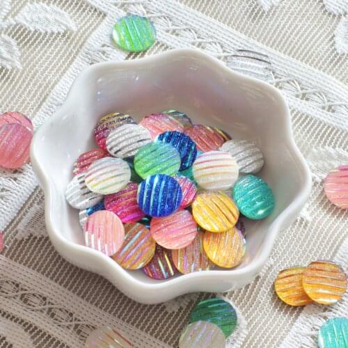 Colorful 12mm Striped round rhinestones 40pcs flattback Cabochon For Bracelet Earrings accessories