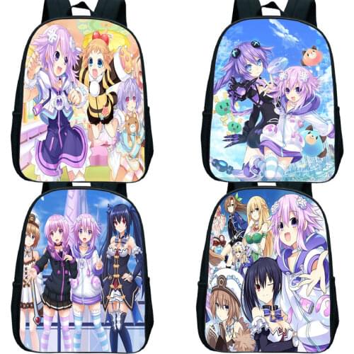 Mochila Anime Hyperdimension Neptunia Childrens Backpack Kids Cartoon Kindergarten School Bag Toddler Waterproof Plecak Bagpack
