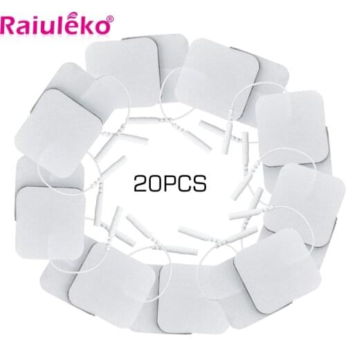 10/20pcs Self Adhesive Replacement Tens Electrode Pads 5*5 Cm Muscle Stimulator Electric Digital Machine Massager for 2mm Plug