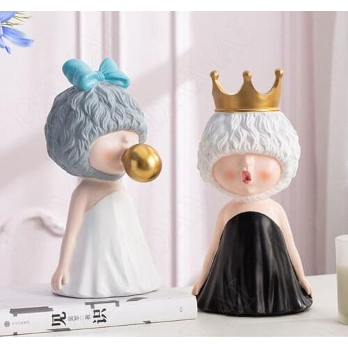 European Style Resin Statue Living Room Lovely Statuette Office Desktop Creativity Accessories Home Decoration Modern Ornaments