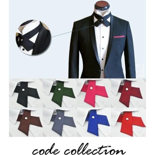 6 Colors Bow Tie College Style Cross Bowtie Fashion British style Solid Color Novety Tie For Man Gift Clothes Accessories