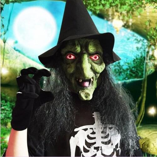 Halloween Horror Mask Witch Skull Scared Party Tool Escape Bloody Witch Scary Mask Decoration WS09