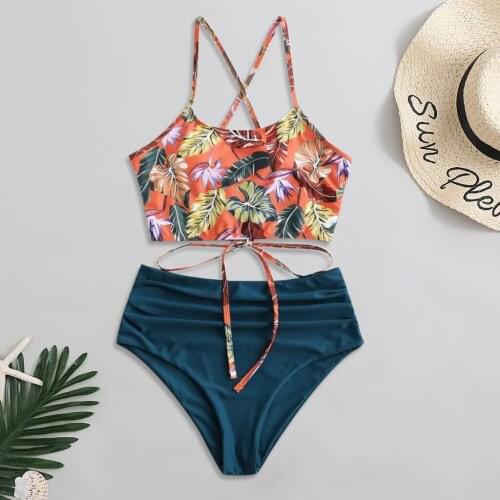 SAGACE 2020 Tankinis Set Swimsuit Swimwear Body Suits For Women Sexy Padded Lady Two Pieces Bikini Bathing Bodysuit Swim 1217