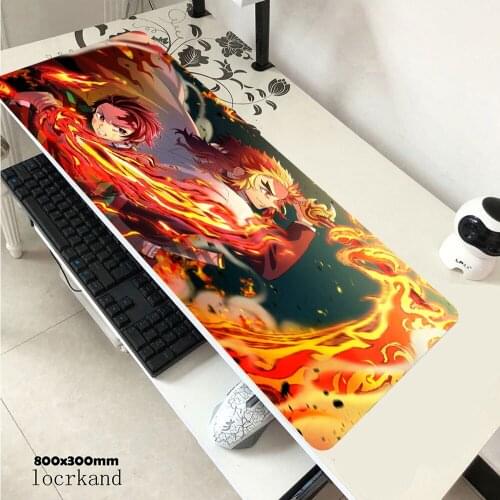 XL Anime Demon Slayer Mousepad HD Printing Computer Gamers Locking Lock Edge Mouse Pad XXL90x40cm Keyboard PC Desk Pad Csgo Pad