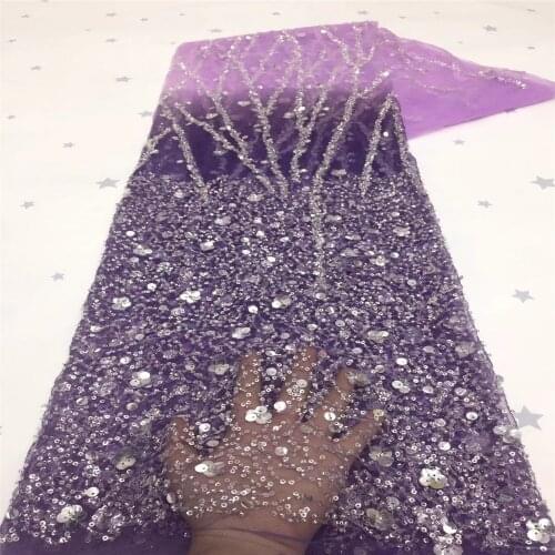 SJ Lace Nigerian Sequins Lace Fabric African Lace Fabric 2021 High Quality Lace French Tulle Lace Fabric For Wedding Dress x1-78