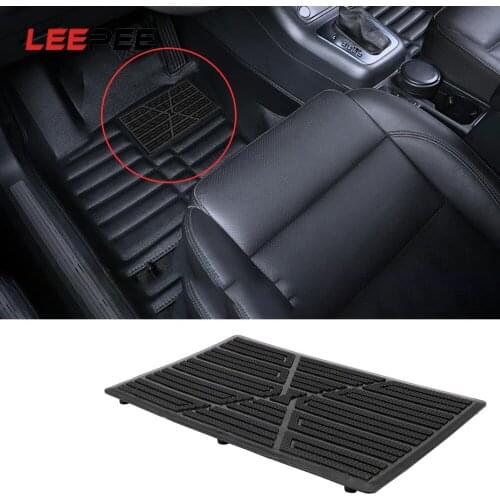 LEEPEE 25x16cm Anti-skid Pedal Black PVC Car Mat Heel Foot Mat Pedal Cover Universal Car Floor Pad Car Accessories
