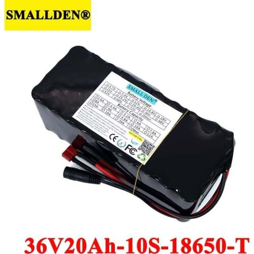 SMALLDEN 36V 20Ah Lithium Battery Pack 18650 20000mAh High rate 20A BMS for electric wheelchair Balancing scooter E-bike