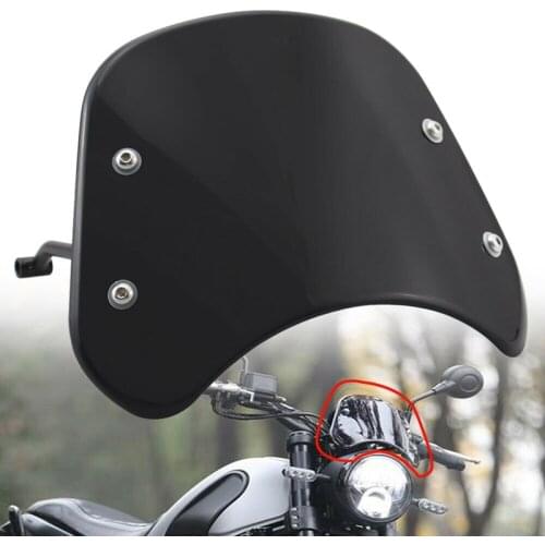 Motorcycle Windshields Windshield Sn Headlight Fairing for Benelli Leoncino 500(Black)