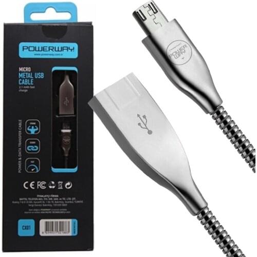 POWERWAY CX-01 SAMSUNG MICRO USB METAL CHARGING AND DATA CABLE