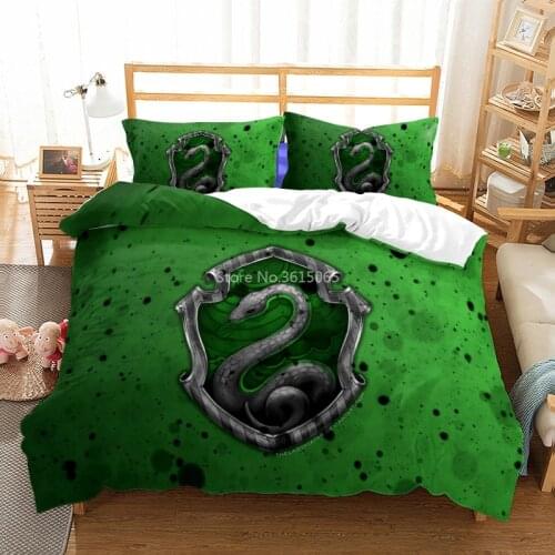 Magic School Snake Printed Duvet Cover Set Pillowcase 3d Potter Bed Linen Bedclothes Europe/Australia/USA Twin Queen King Size
