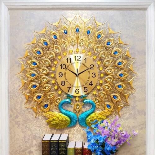 Peacock Wall Clock Living Room Home Fashion Creative Clock Mute Simple Decorative Wall Clock European Clock 3d wall clock