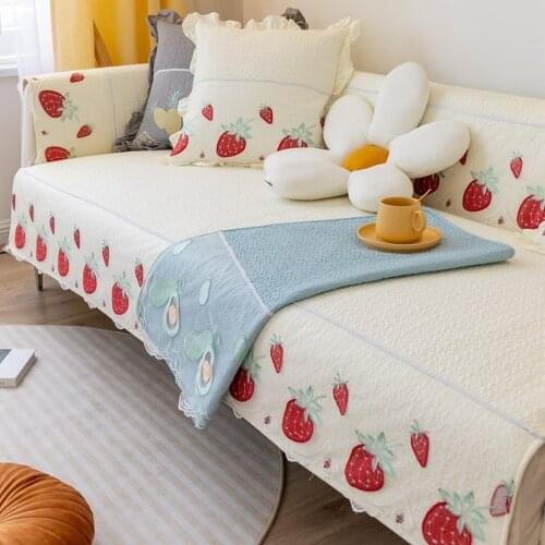 New Cotton Sofa Cushion Fabric Pastoral Sofa Towel Full Cover Sofa Cover Non-slip Leather Sofa Cushion Sofa Covers Home