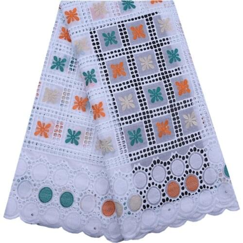 New Arrival African Swiss 100% Cotton Voile Lace In Switzerland Miminal Holes Nigerian Tulle Lace Fabric For Daily Dress F1768