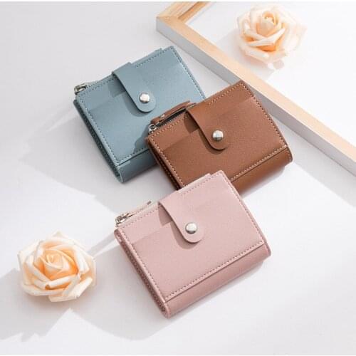 New Women Wallets Short Fashion Hasp Pu Leather Luxury Zipper Coin Purses Female Multifunction Card Holder Money Clip