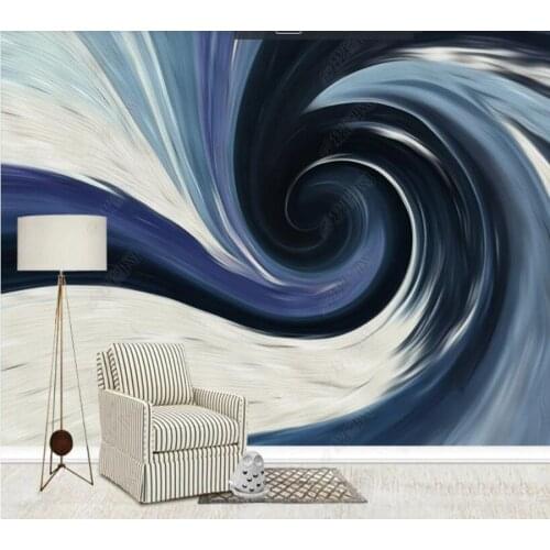 Papel de parede Blue storm tornado van gogh spiral abstract starry sky Background Wall 3D wallpaper mural,living room home decor