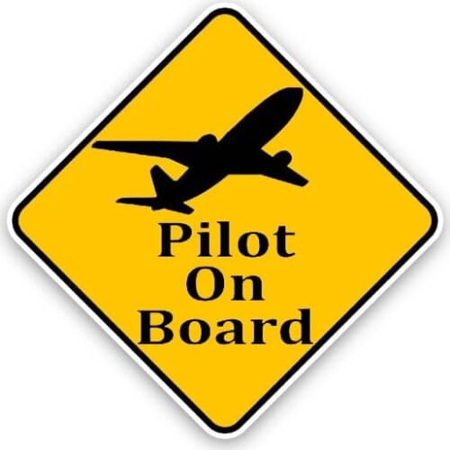 Pilot on Board Car Stickers Personalized PVC Warning Decals Fashion Body Decoration Auto Parts Waterproof Decal Apply To Car