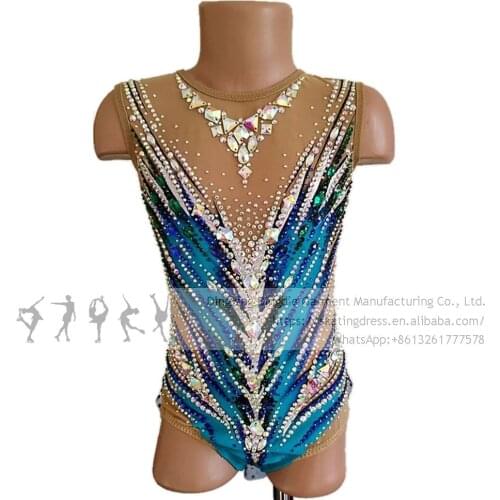 Figure Skating Dress Girls Kids Rhythmic Leotards New Design Teens Ice Skating Dress Leotard Artistic College Costume Multicolor