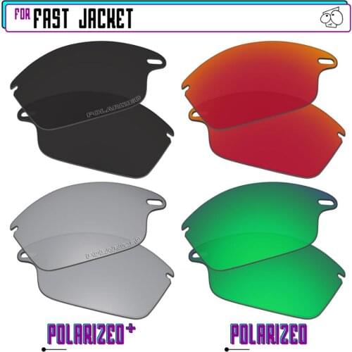 EZReplace Polarized Replacement Lenses for - Oakley Fast Jacket Sunglasses - BkSrP Plus-RedGreenP