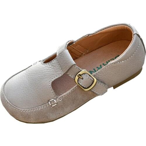 2021 Genuine Leather Girls casual shoes Spring and autumn Childrens school shoes Cowhide boys leather shoes Baby soft shoes