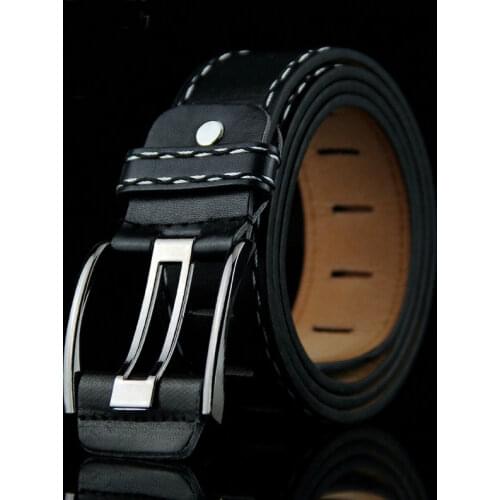 Mens belt wide needledouble thread pin buckle Fashion leisure Mens belts leisure business luxurious atmosphere Belt male