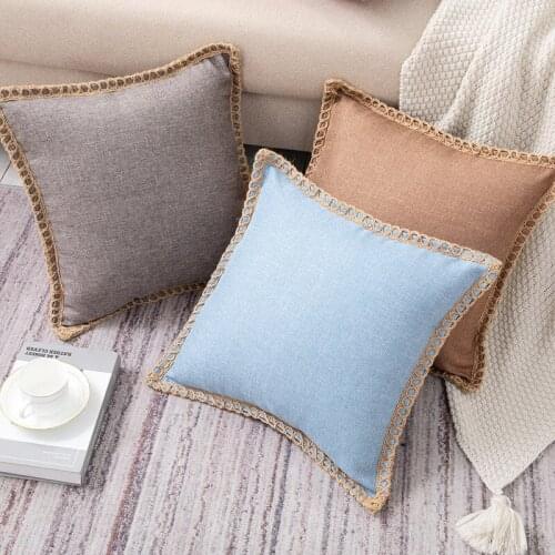 Luxury Pillowcase Solid Color Sofa Linen Throw Cushion Cover For Living Room Pillow Case Car Seat Chair Decor 45x45/30x50cm