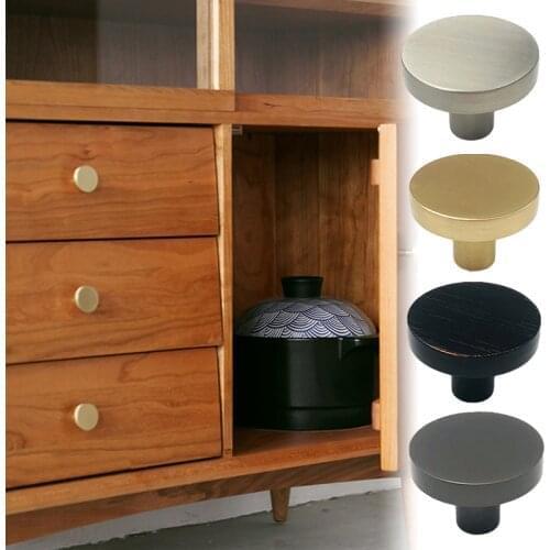 Round Furniture Handles Dresser Knobs Cabinet Door Drawer Wardrobe Cupboard Simple Kitchen Hardware Pulls