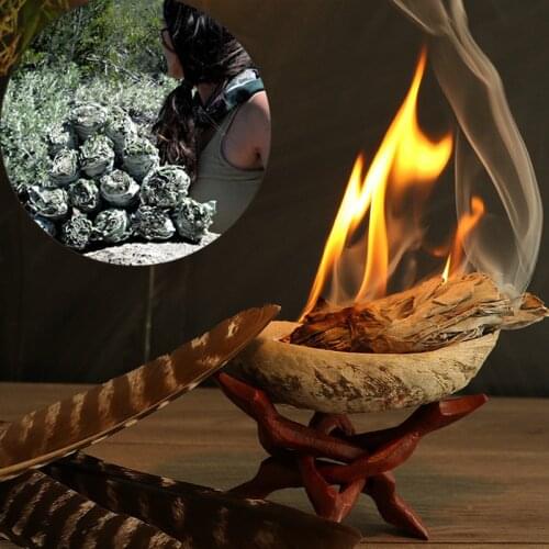 Salvia Black Turkey Feather White Sage Purification Guide Feather Wind Element Purification Auxiliary Altar Ritual Holy Product