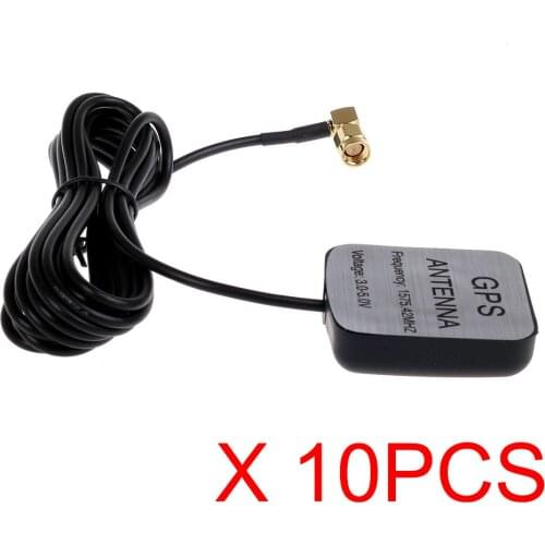 10pcs Right Angle SMA Male Plug GPS Active Antenna Aerial Connector Cable for Dash DVD Head Unit Stereos GPS Navigation System